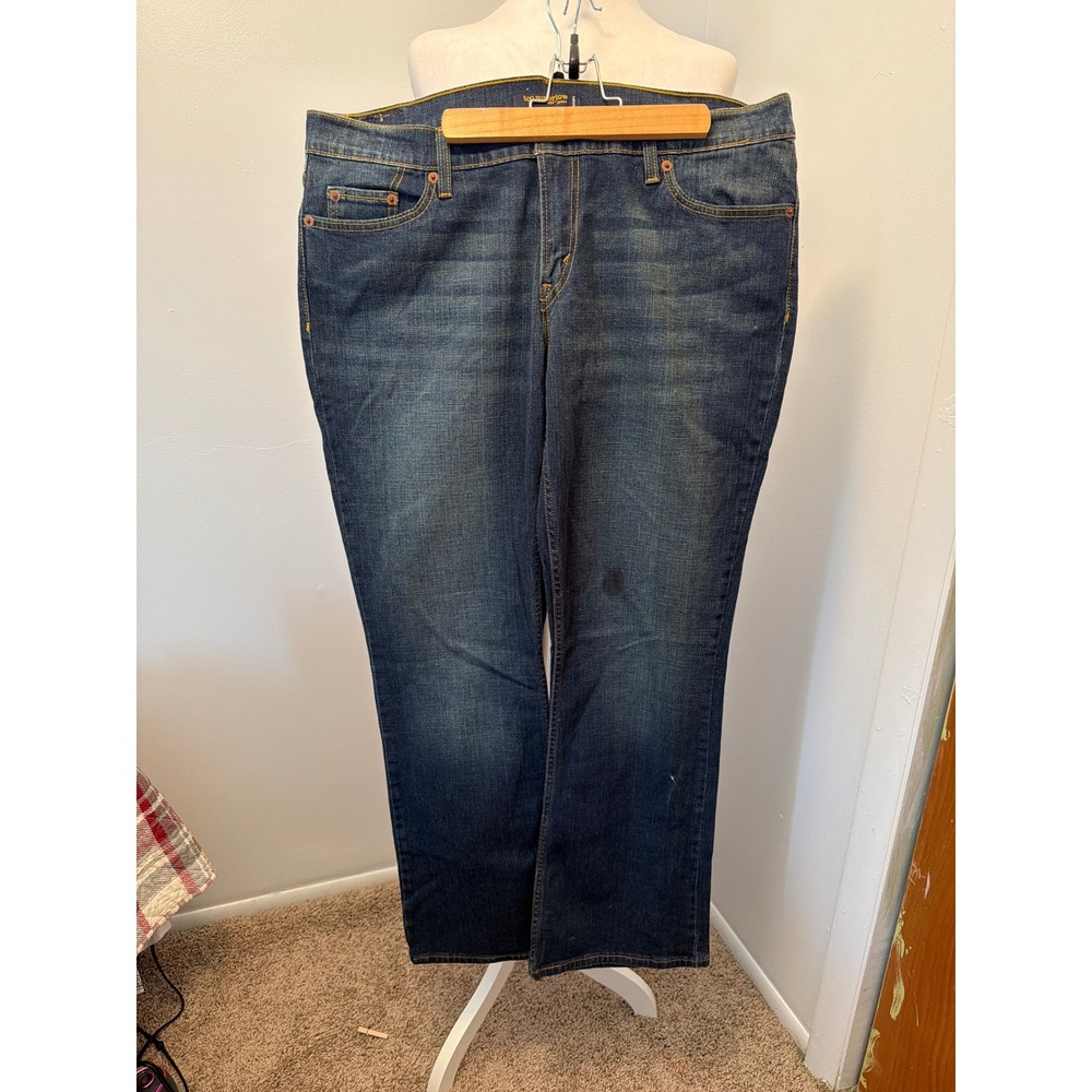 Levis 524 Too‎ Superlow Jeans Womens 17M Dark Wash Bootcut Denim Blue Low Rise
